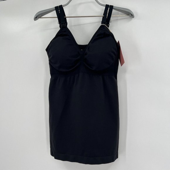 Quince Seamless Black Maternity & Nursing Tank Top Camisole 2-Pack sz S NWT - Picture 2 of 7